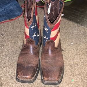 Lil Rebel by Durango American Flag Patriotic Western Boots Big Kids Size US 5M